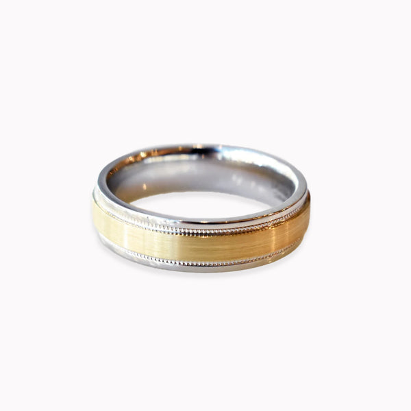 Cobalt Chrome Ring with Yellow Gold Inlay