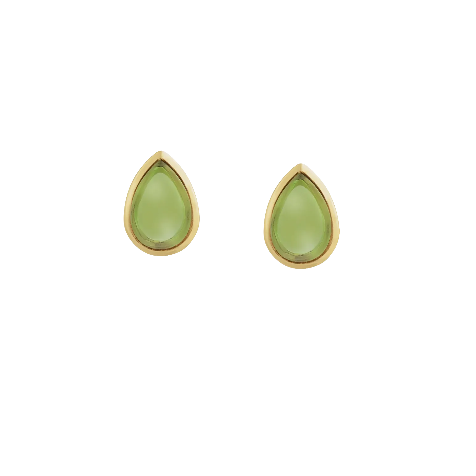 Cabochon Pear Peridot Studs
