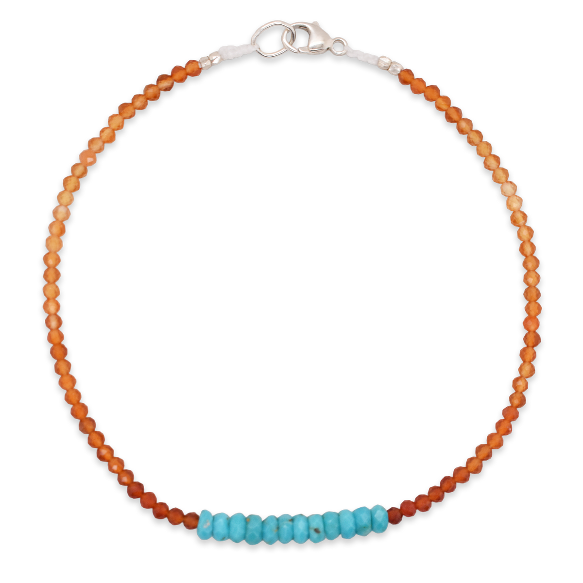 Carnelian & Turquoise Beaded Bracelet