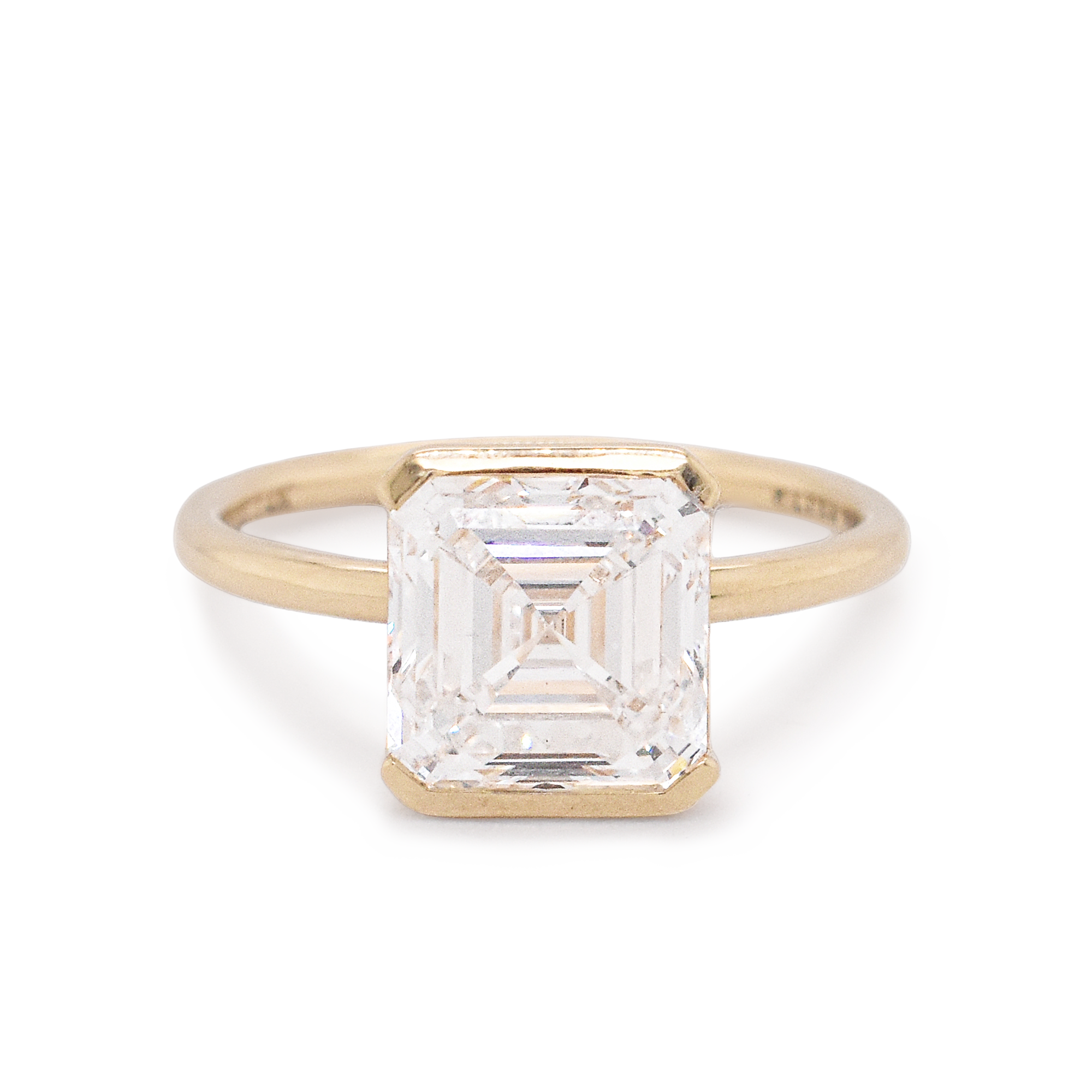 Claire 2.81 ct Lab-Grown Half Bezel Asscher Diamond Engagement Ring