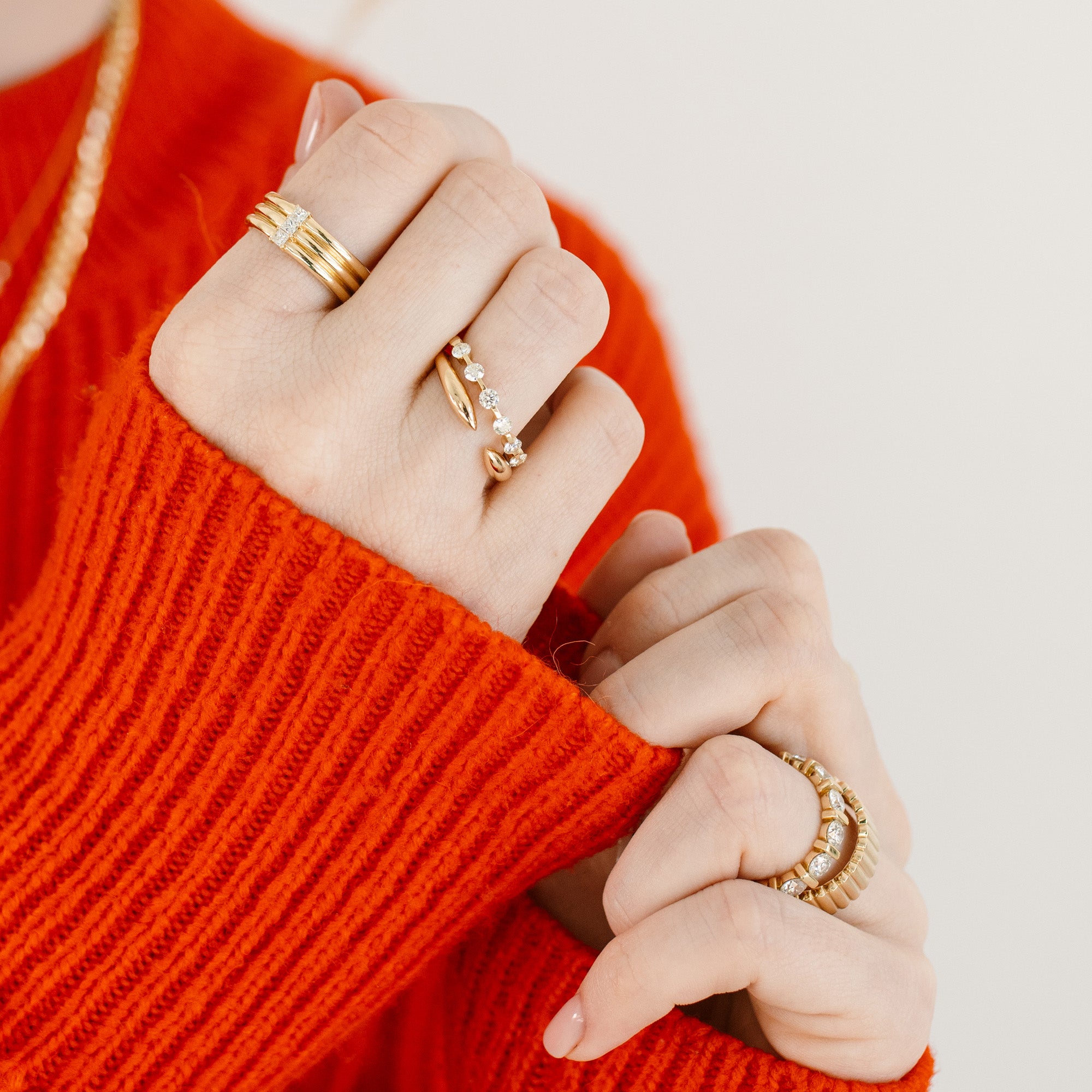 Floating Diamond Wedding Band