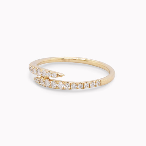 Crossover Pavé Diamond Bypass Ring