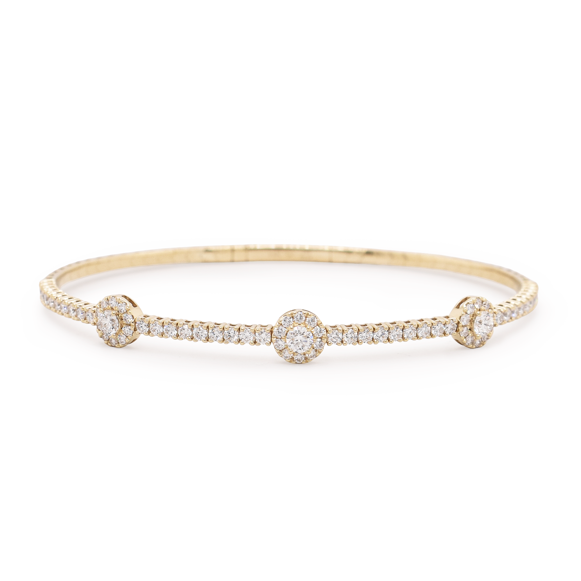 Trio Halo Diamond Bangle