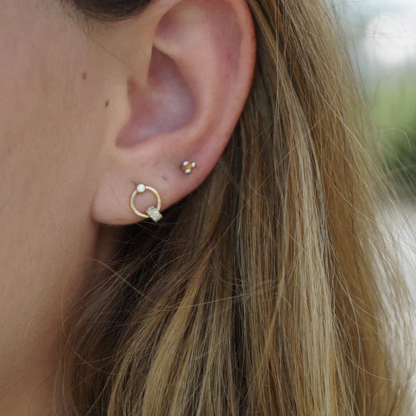 Diamond Fairy Dust Stud Earrings