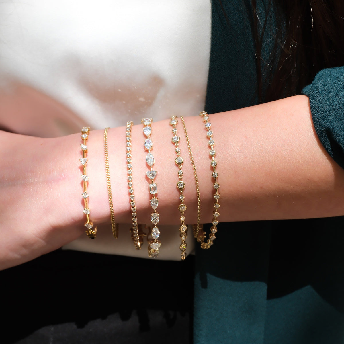Diamond Bezel Link Bracelet