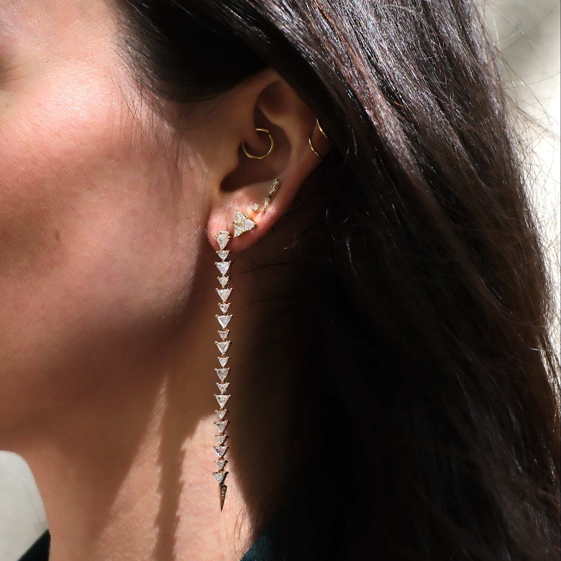 Trillion Cluster Diamond Stud Earrings