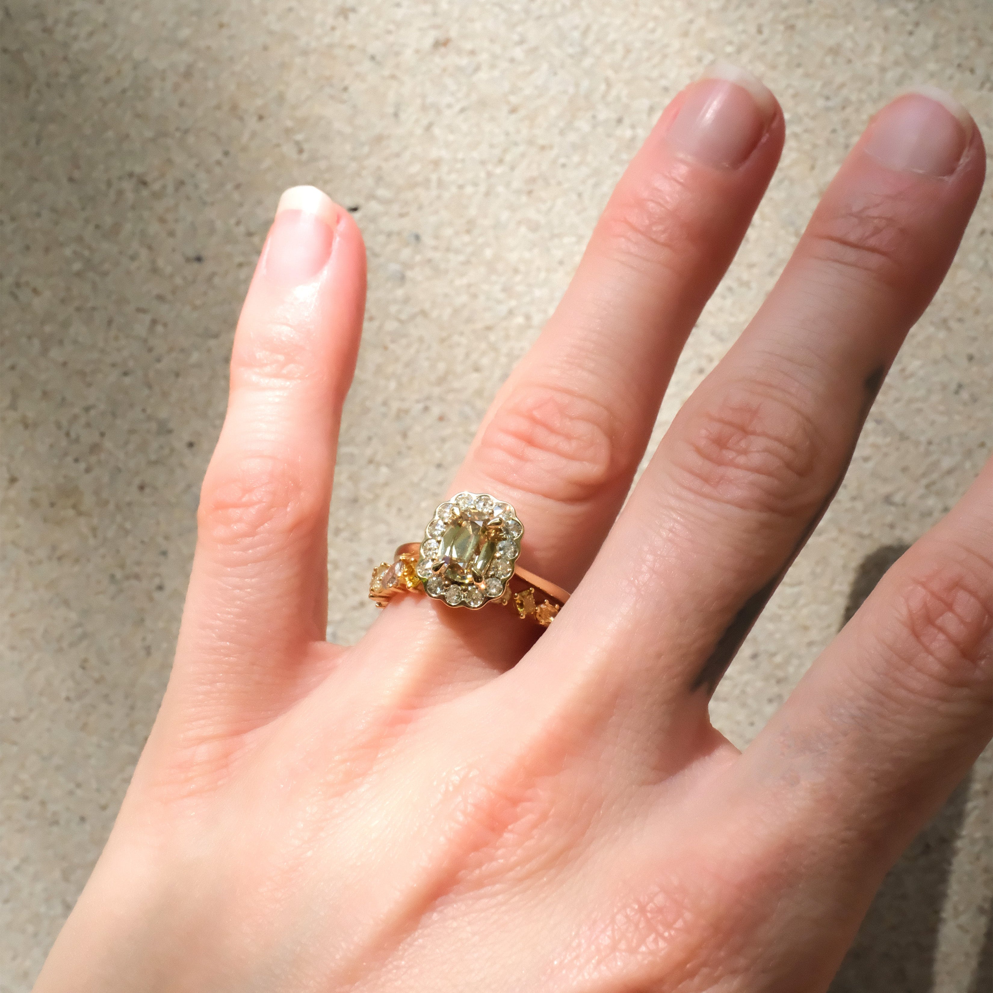 Fancy Shape Colored Diamond Ring