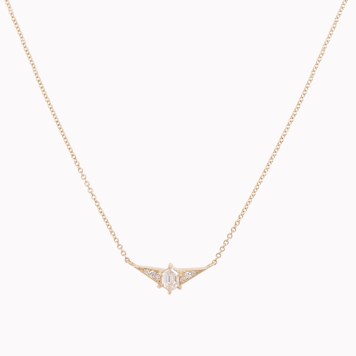 Deco Hexagon Diamond Necklace – Eliza Page - Main Image