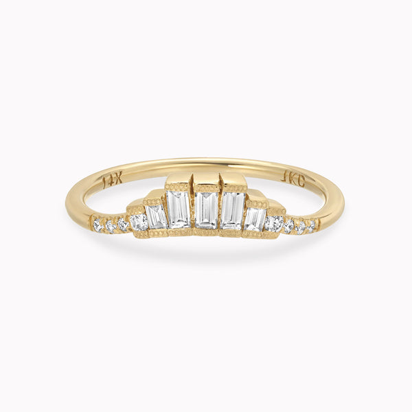 Diamond Baguette Crown Arch Band