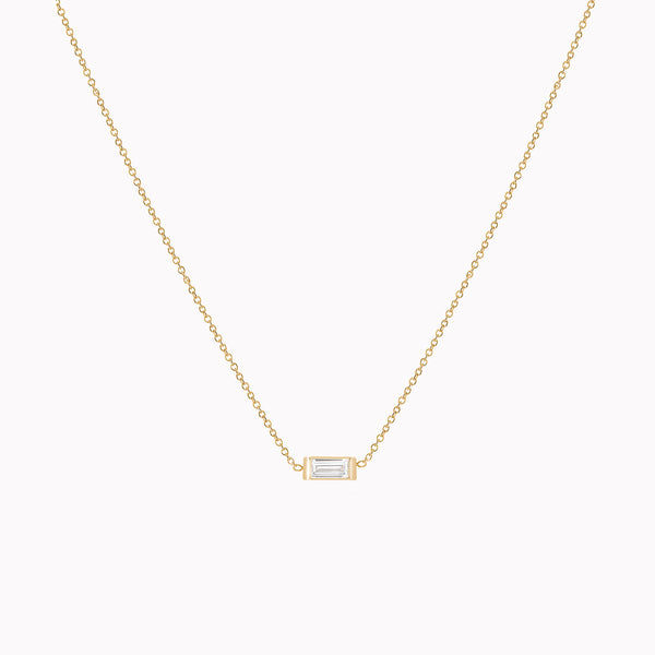 Petite Diamond Baguette Necklace