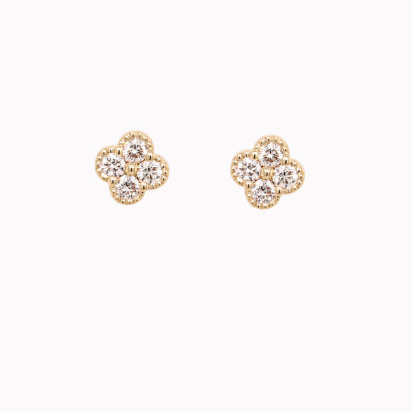 Diamond Clover Studs