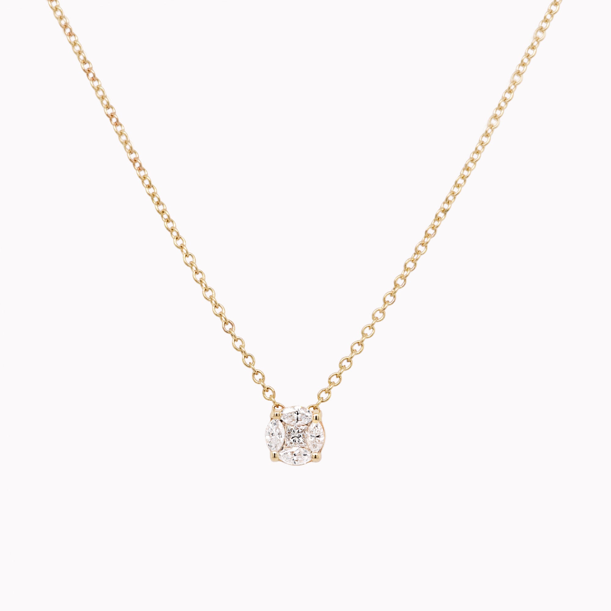Petite Marquise Cluster Diamond Necklace