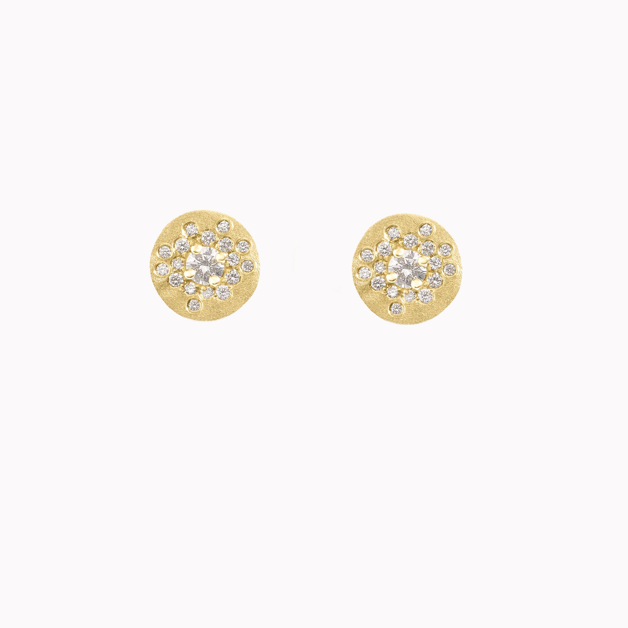 Diamond Confetti Disc Stud Earrings