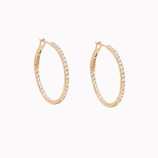 Echo YG Pave Hoop Earrings main image 1
