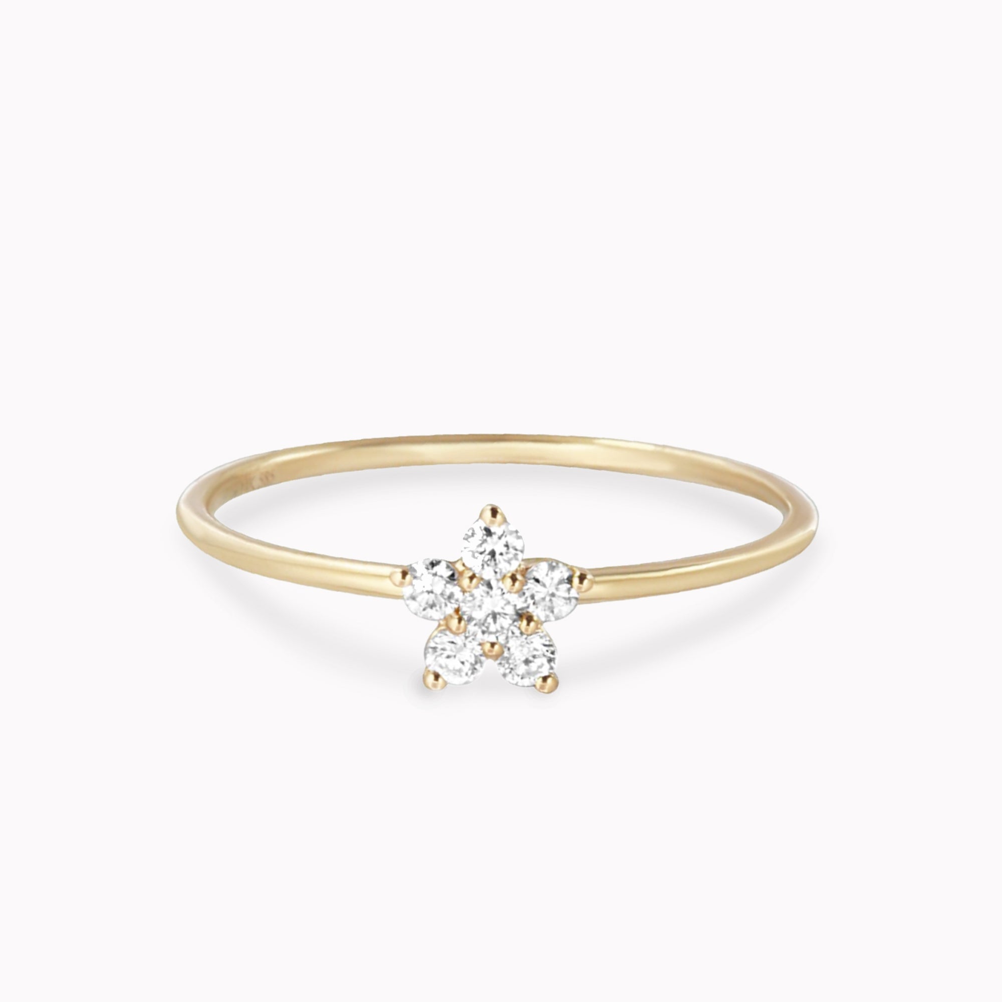 Petite Diamond Flower Ring