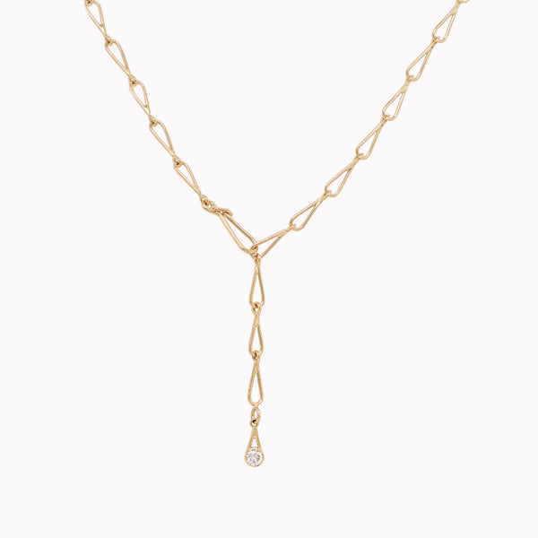 Diamond Rainwater Lariat Chain Necklace
