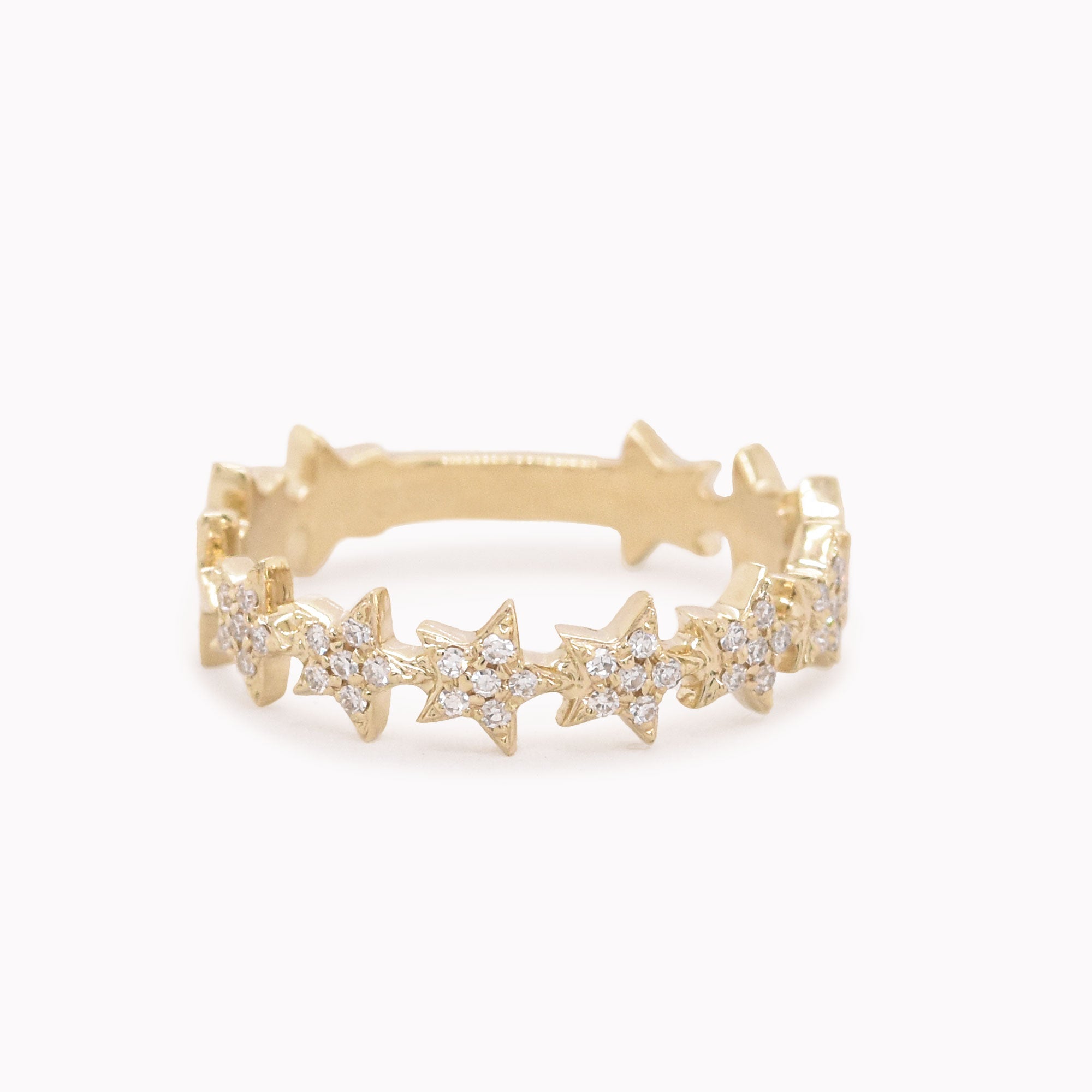 Diamond Stars Pinky Ring