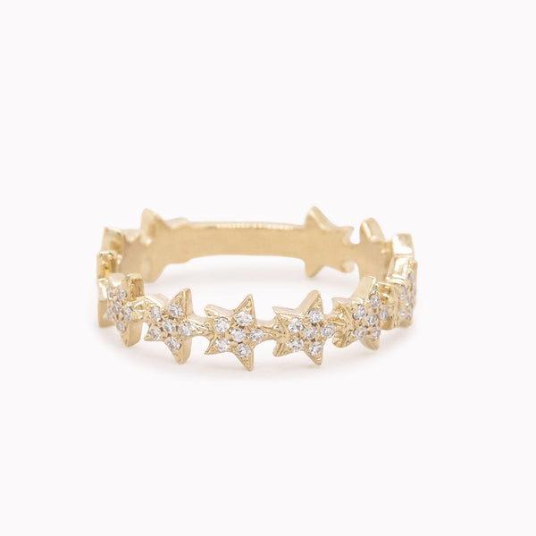 Diamond Stars Pinky Ring