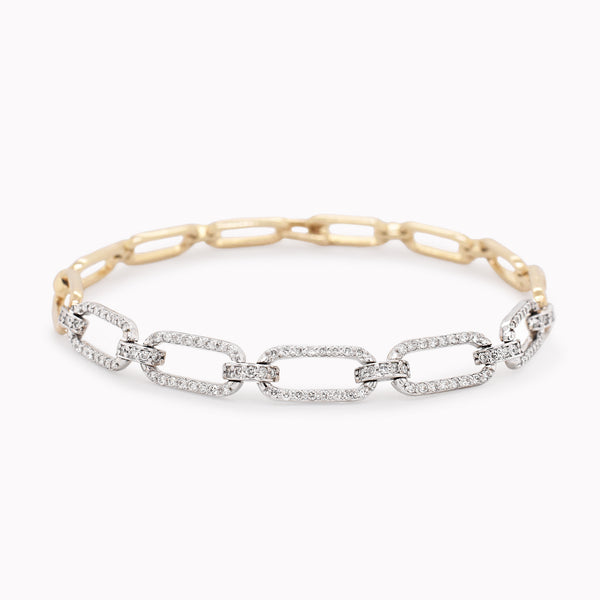 Diamond Two-Tone Chain Link Bracelet