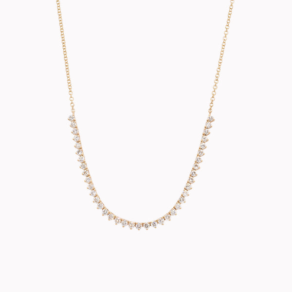 Diamond Segment Tennis Chain Necklace .73ct