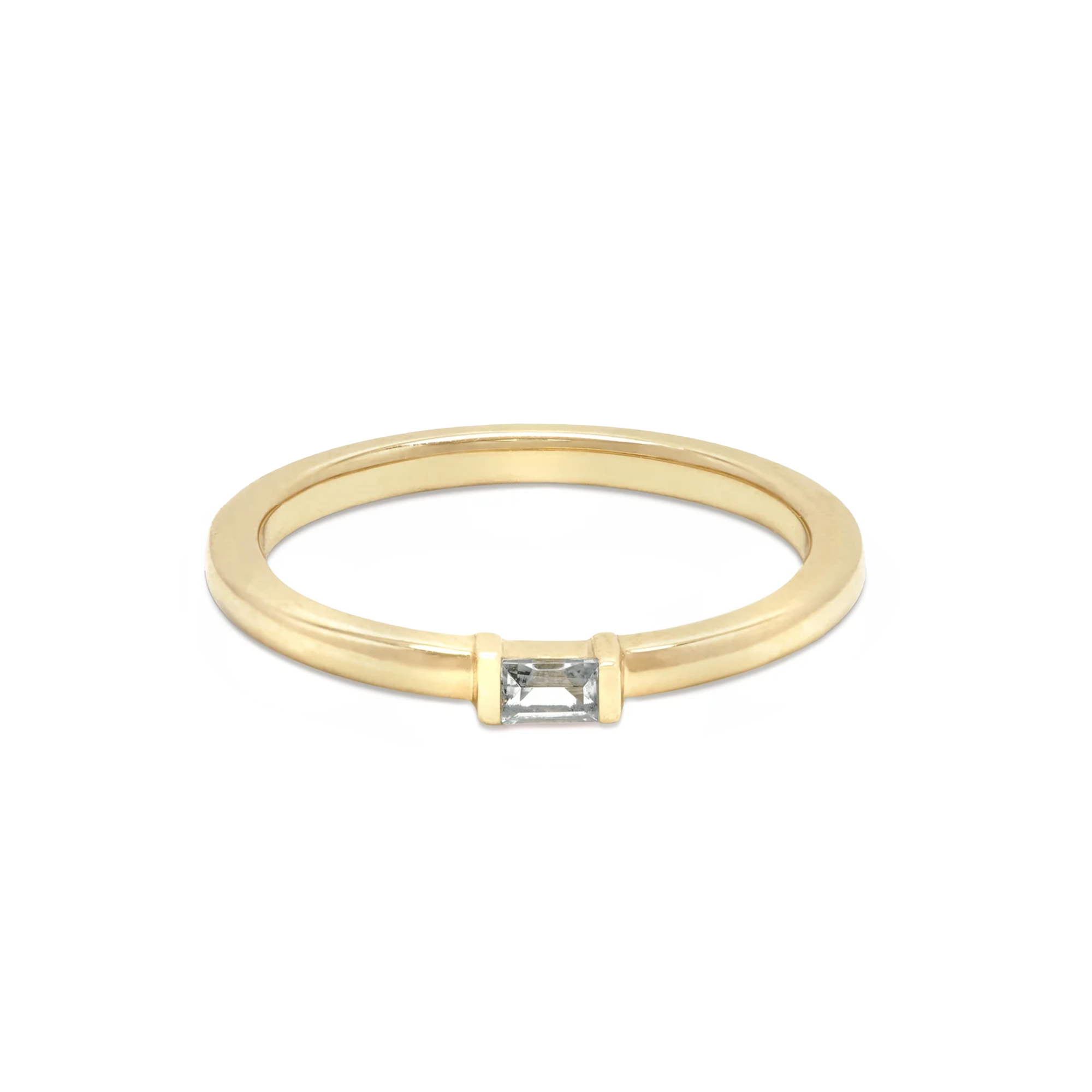 Diamond Baguette Birthstone Stack Ring