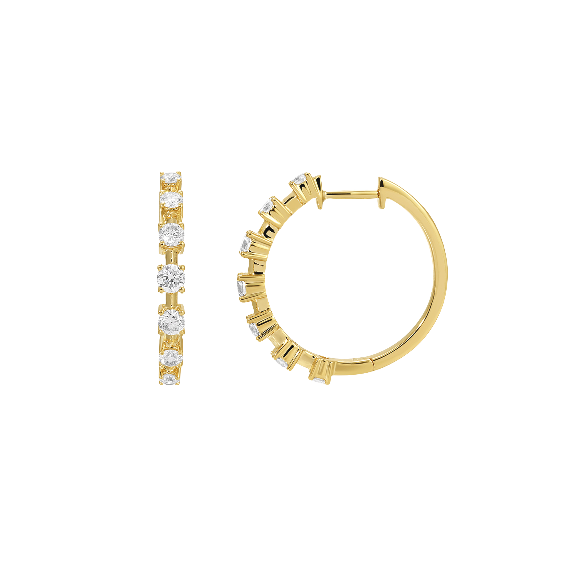 7 Stone Diamond Hoops 21mm