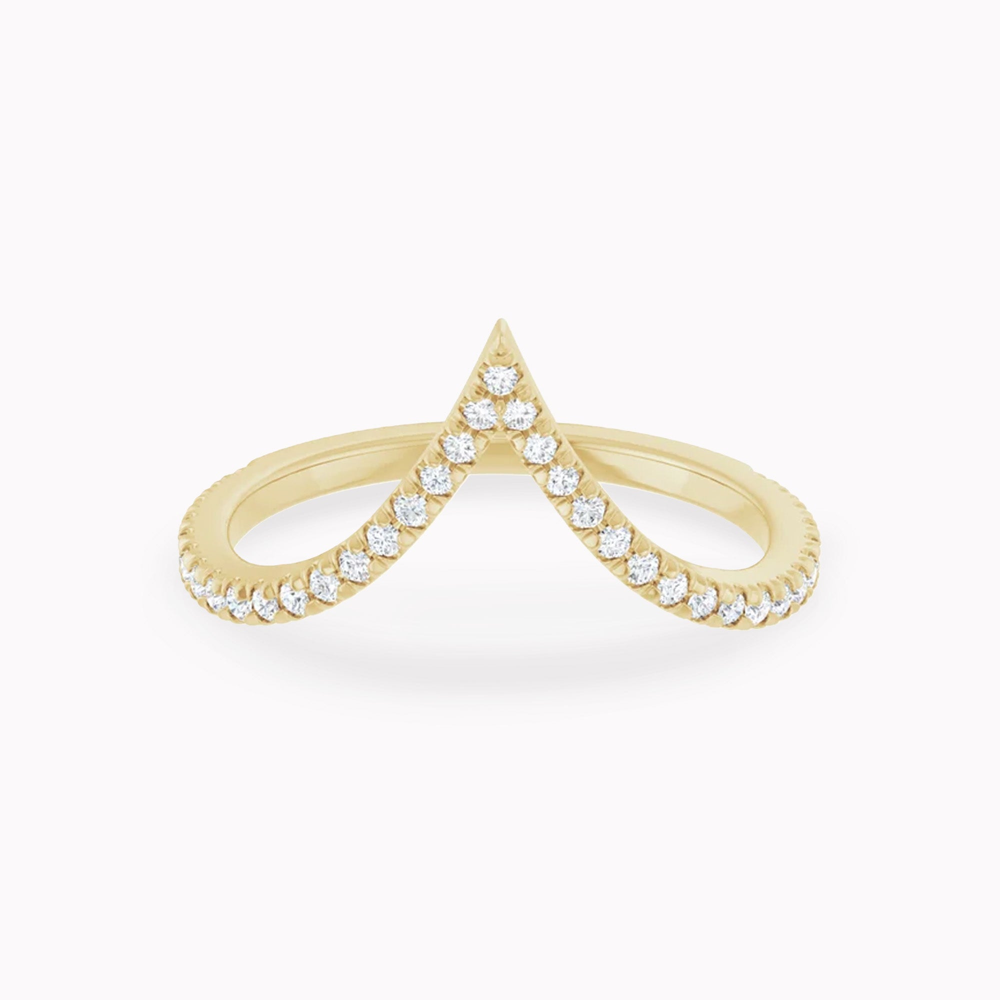 Diamond V Contour Ring