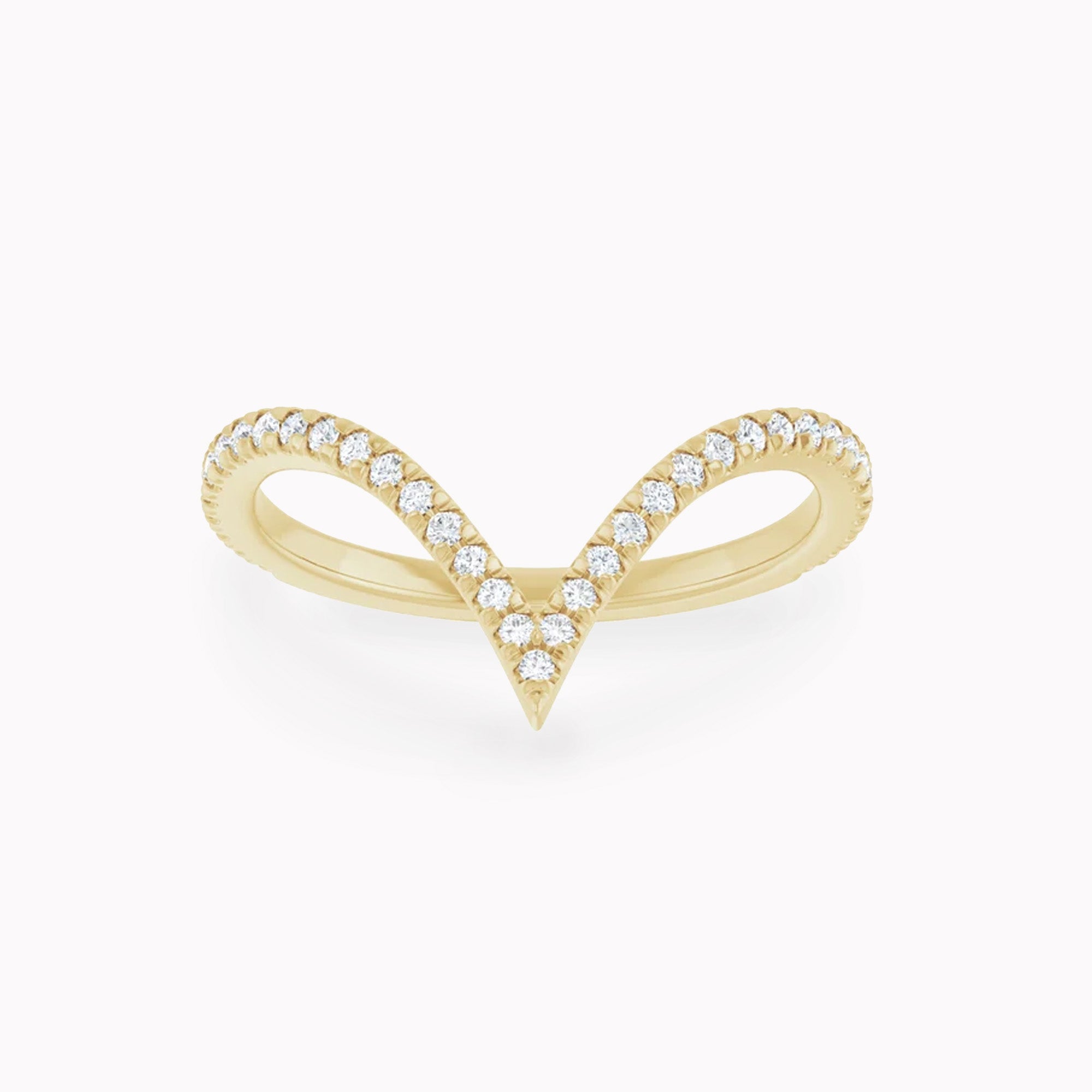 Diamond V Contour Ring