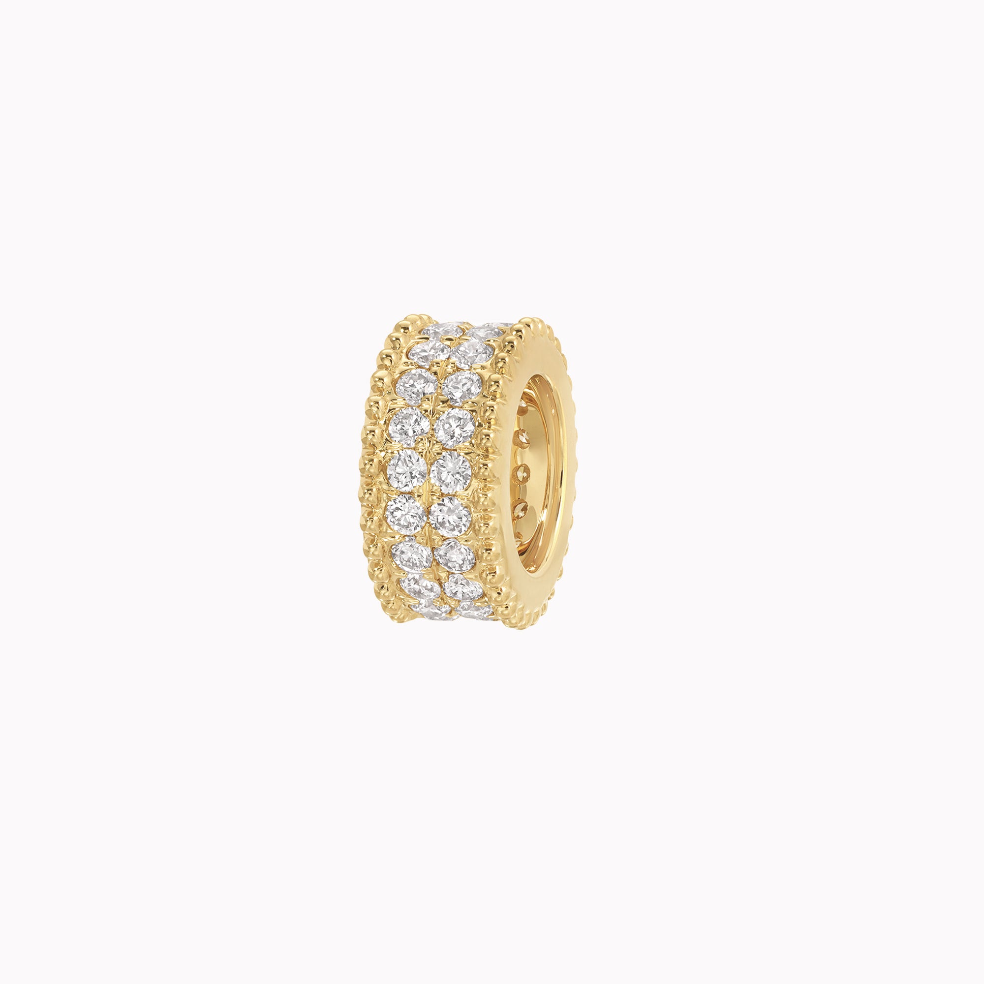 Double Row Pavé Diamond Rondelle Charm