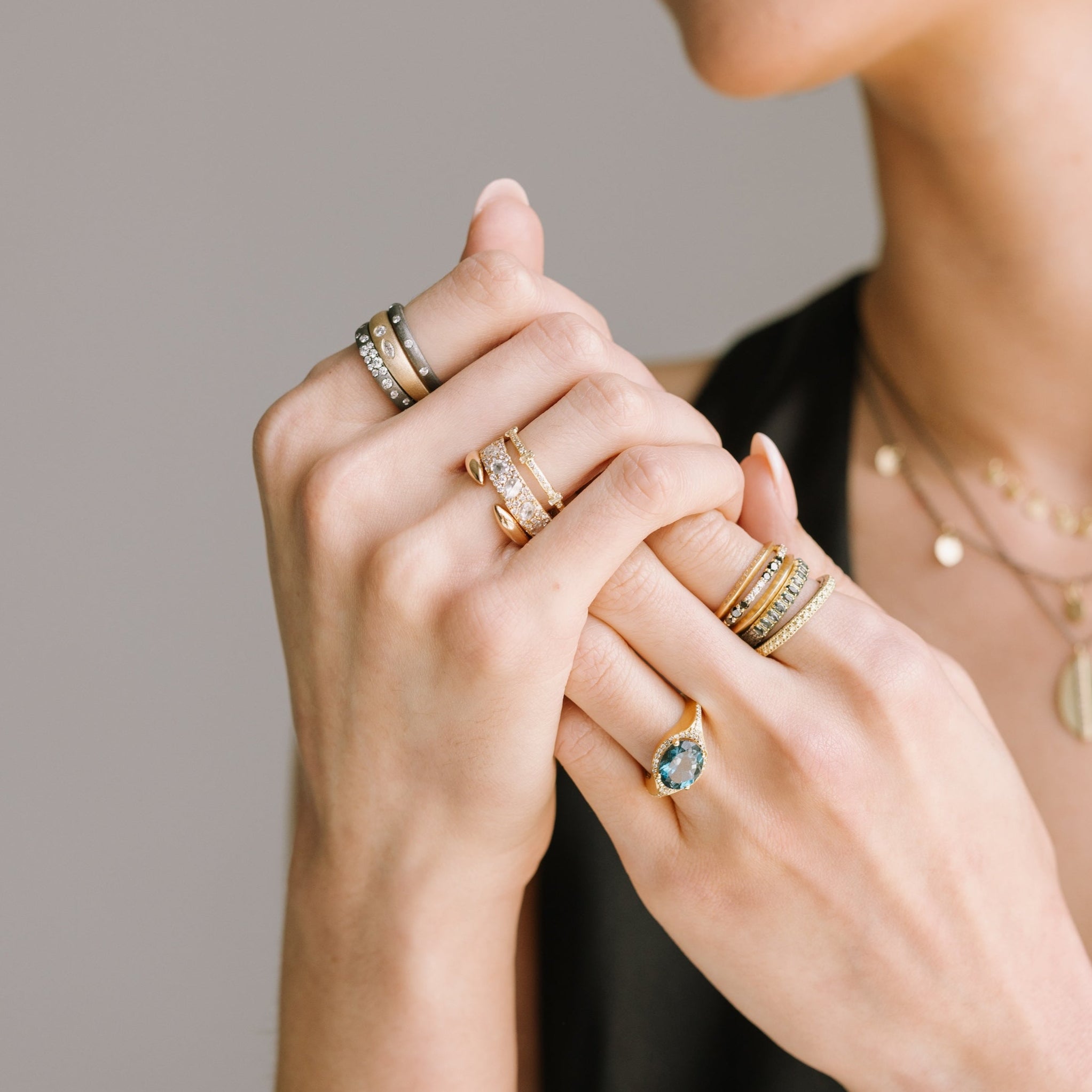 Black Gold Diamond Confetti Band