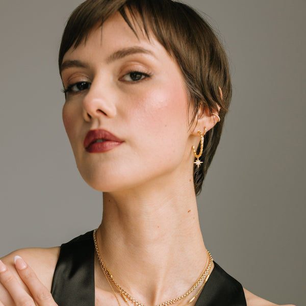 North Star Beaded Hoop Earrings