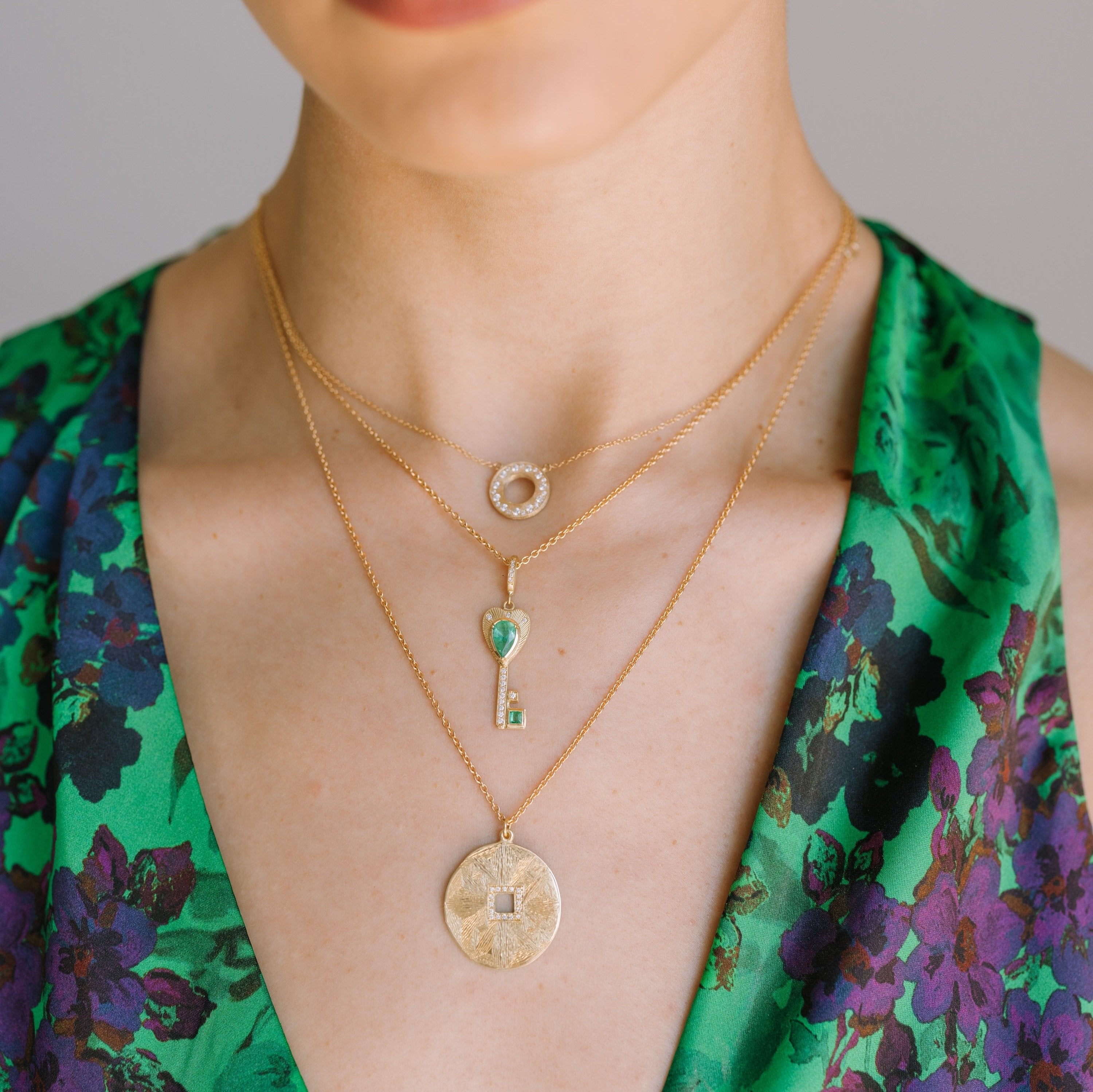 Open Circle Diamond Pendant Necklace