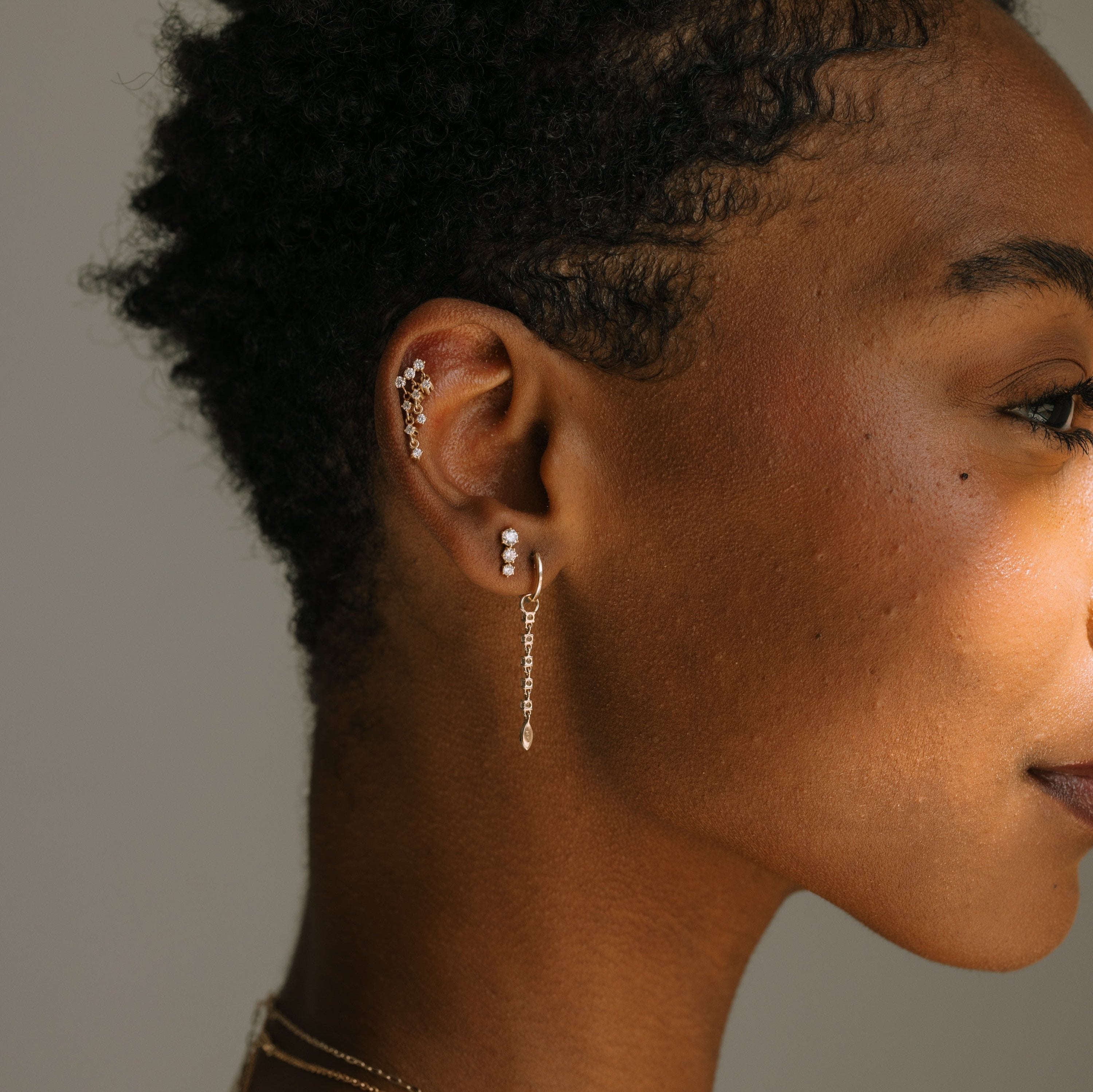 Multi Diamond Drop Dangle Earrings