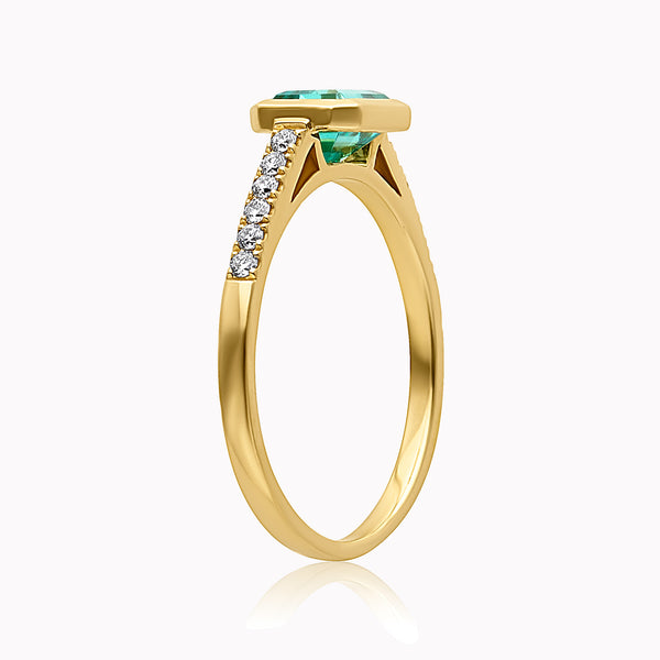 Emerald-Cut Mint Tourmaline Engagement Ring