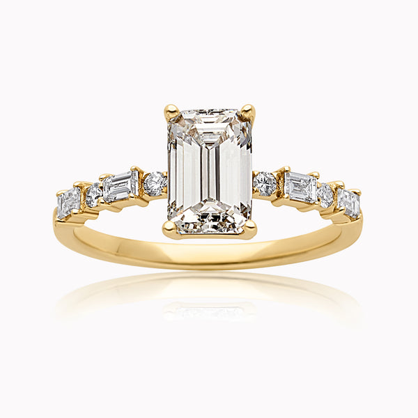 Eleanor Emerald-Cut Engagement Ring Setting
