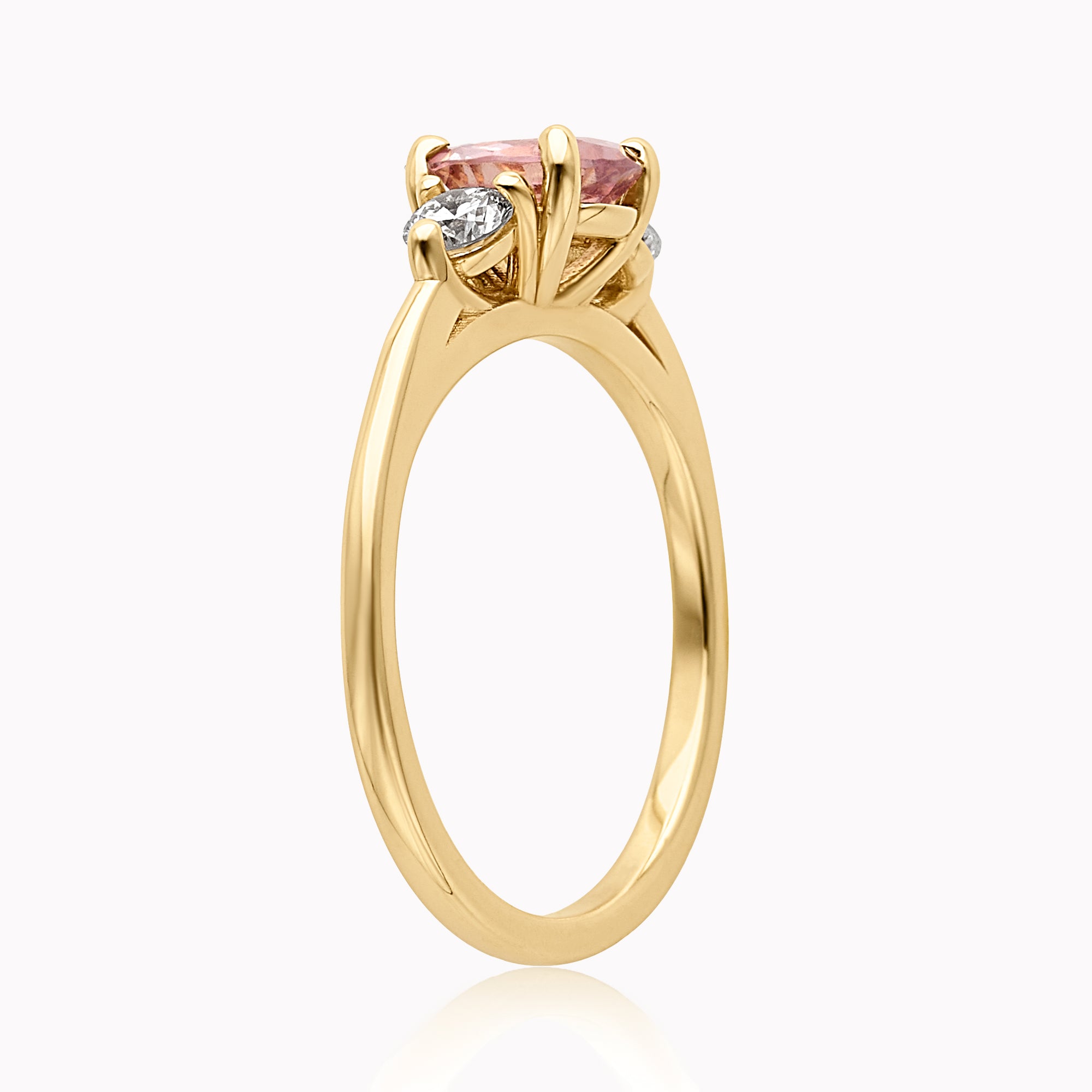 Cecile .88ct Oval Pink Sapphire Engagement Ring