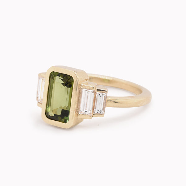 Elliot 1.44 Emerald-Cut Tourmaline Engagement Ring