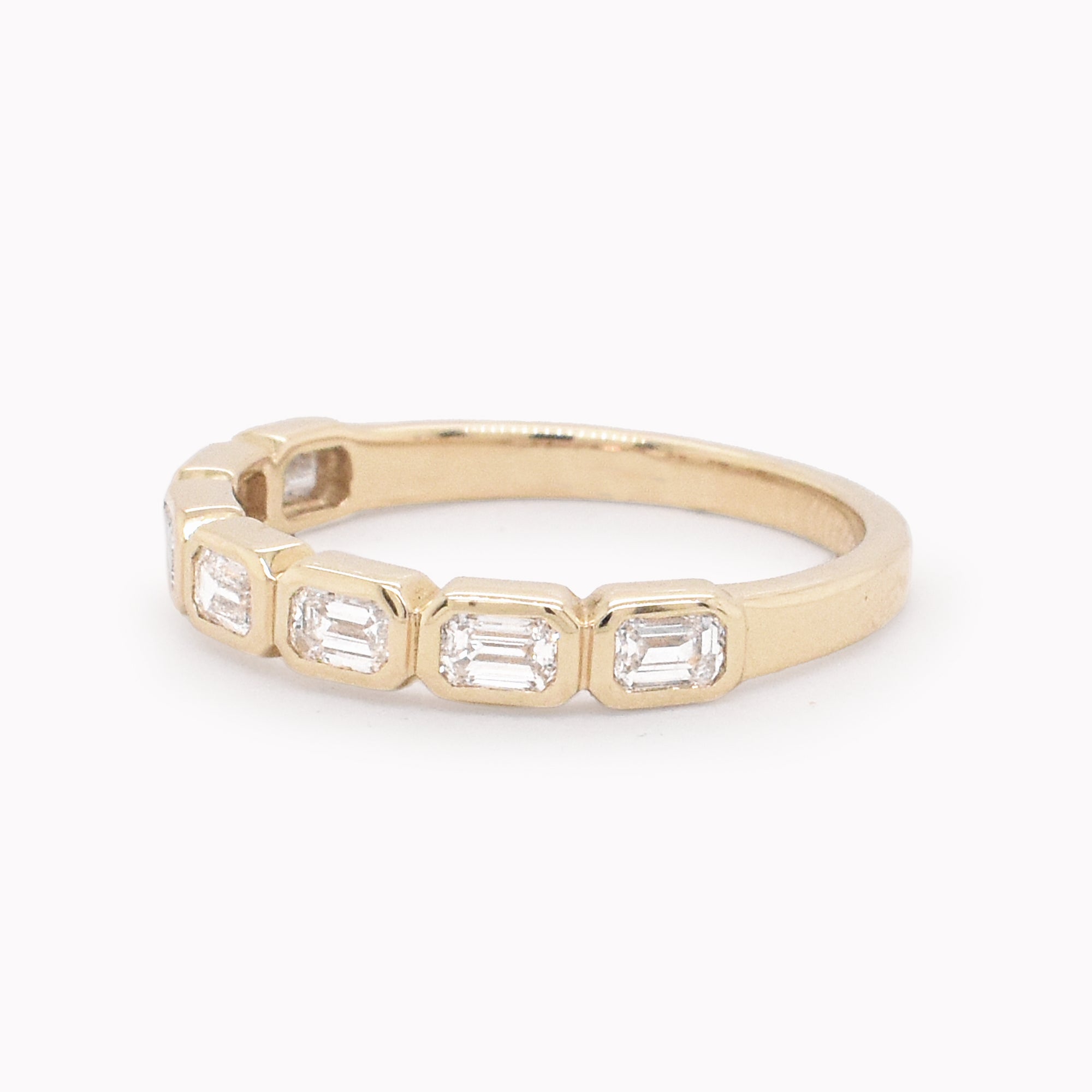 Emerald-Cut Diamond Half Eternity Band