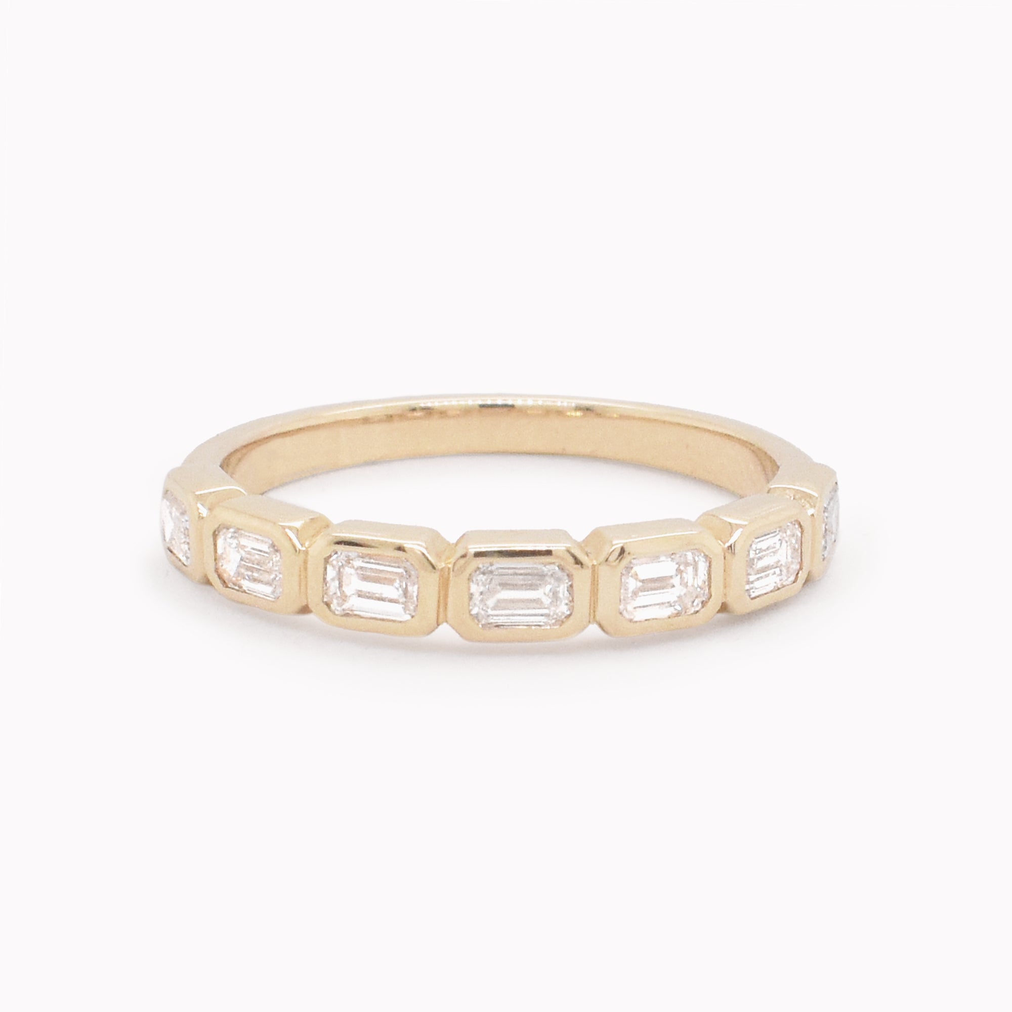 Emerald-Cut Diamond Half Eternity Band