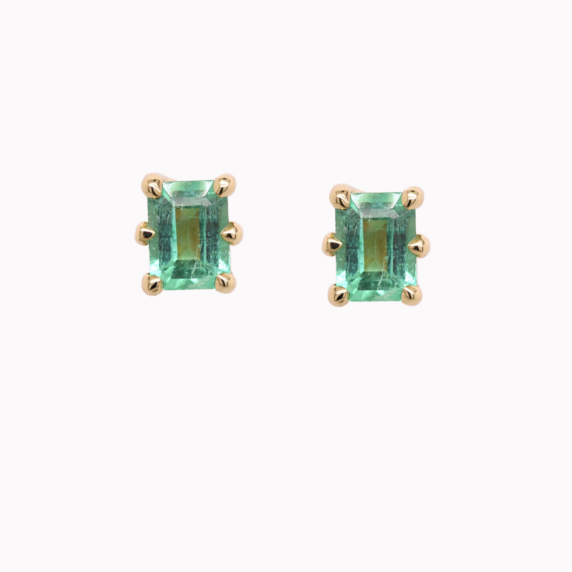 Emerald-Cut Emerald Studs