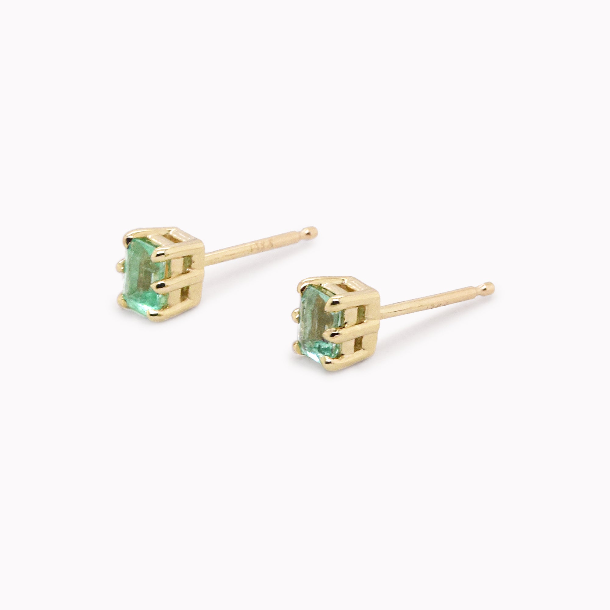 Emerald-Cut Emerald Studs