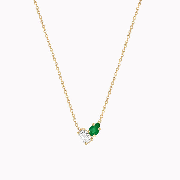 Toi Et Moi Emerald & Diamond Necklace