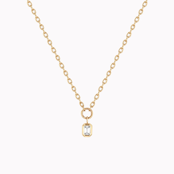 Emerald-Cut Diamond Pendant Necklace
