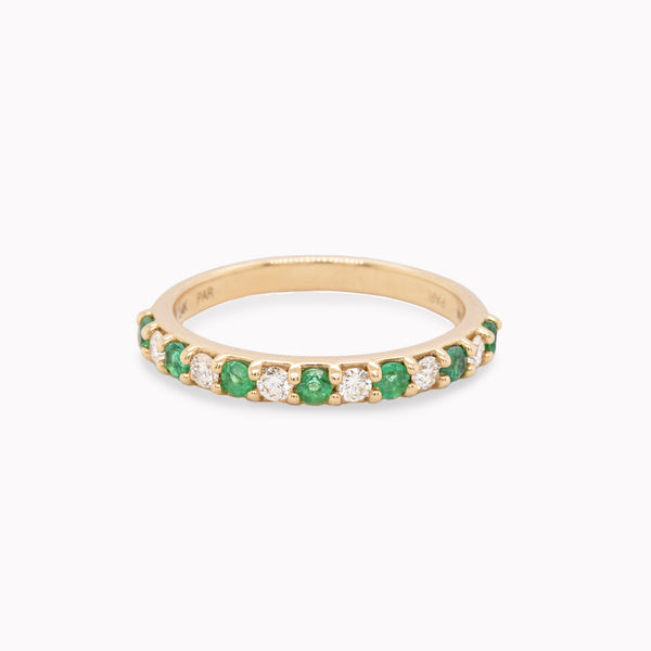 Emerald & Diamond Stack Ring