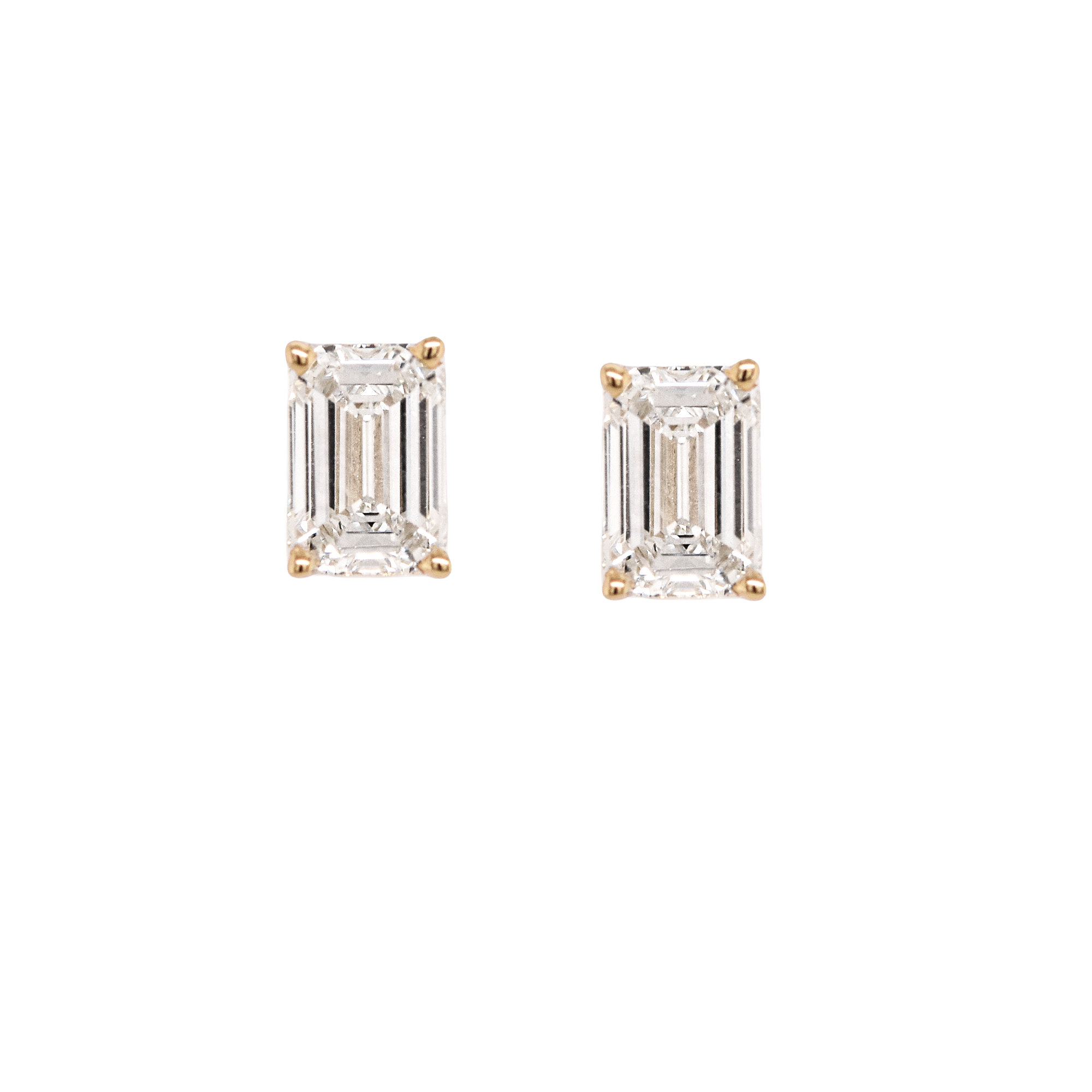 Emerald-Cut Diamond Studs