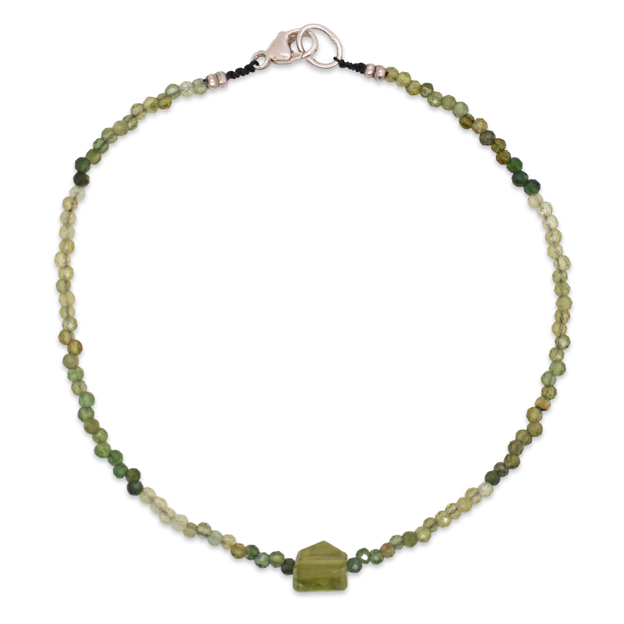 Emerald & Chrome Diopside Beaded Bracelet