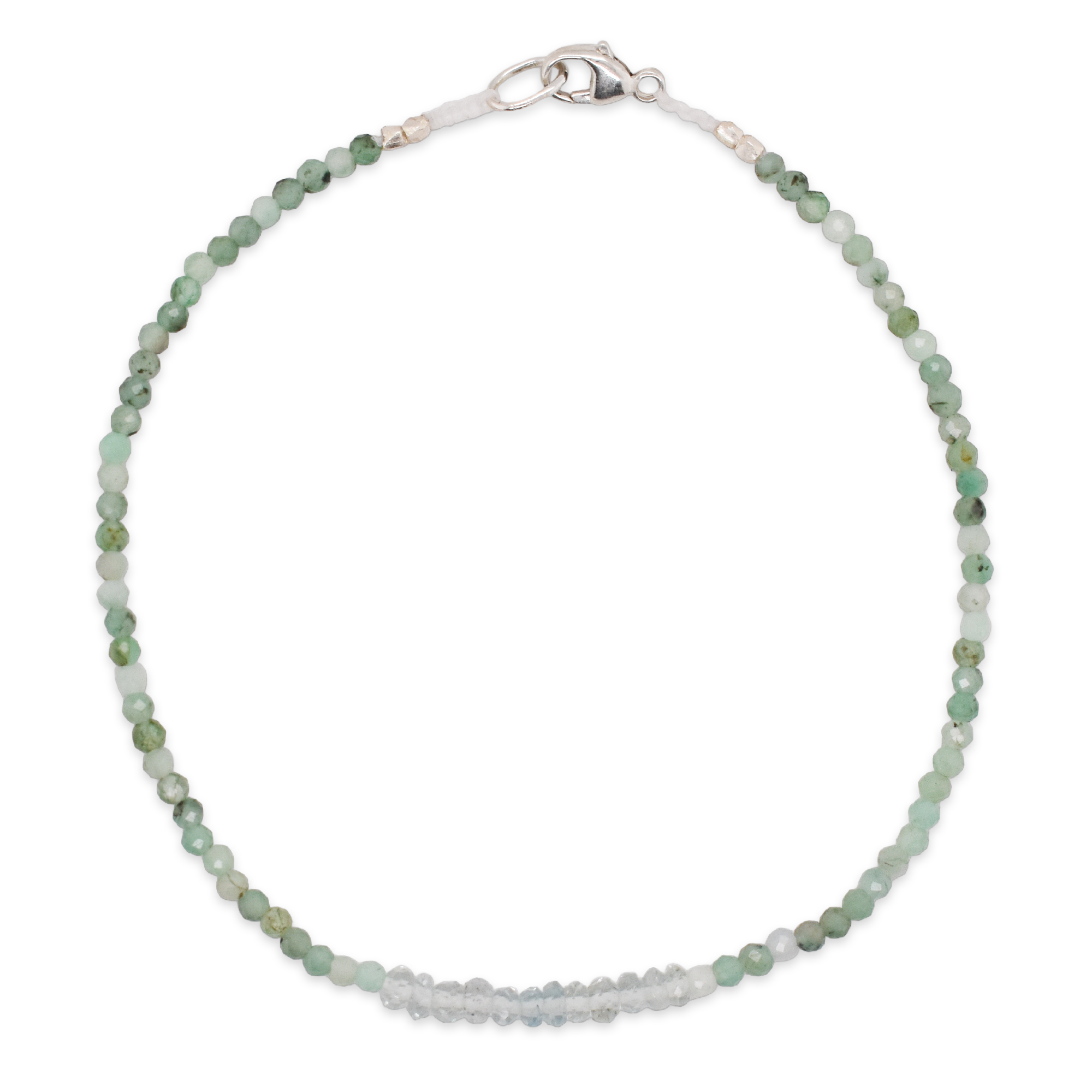 Emerald & Aquamarine Beaded Bracelet