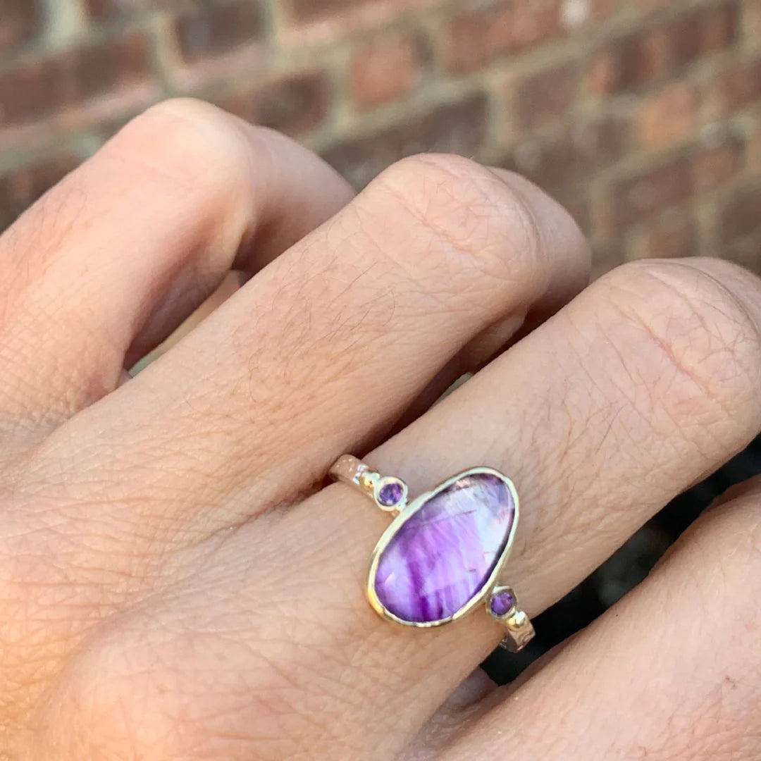 Striped Amethyst Ring