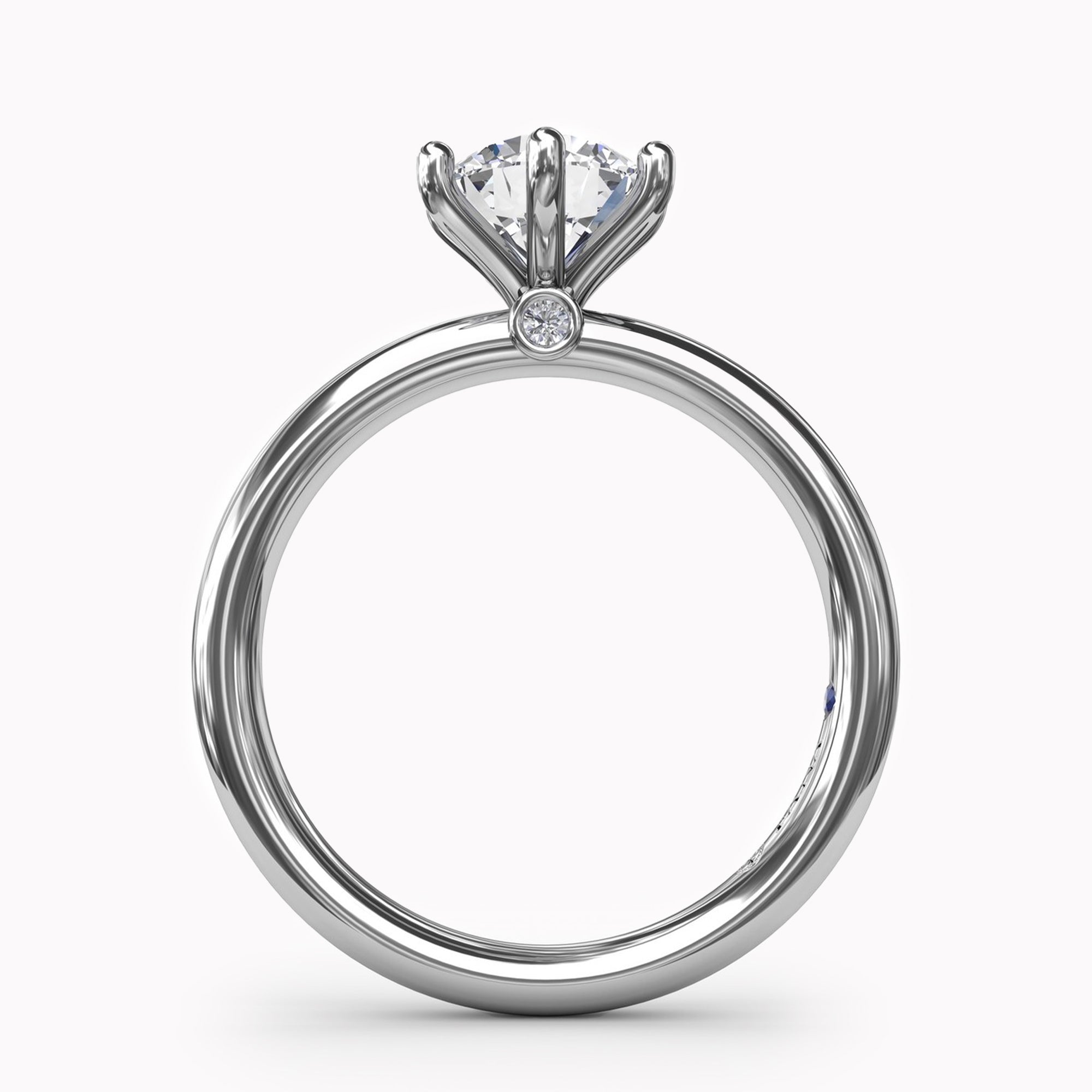 Classic Six-Prong Round Diamond Solitaire Engagement Ring Setting
