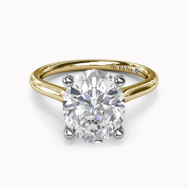Four Split Prong Solitaire With Hidden Halo Engagement Ring Setting